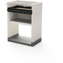 Barbecue fixe pour charbon modèle venit flex (Gris/Blanc - 78 x 47 x 106 cm) ref: T00682 - Parfait pour grillades savoureuses - Tuozi