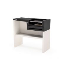 Movelar - tuozi - Barbecue fixe pour bois et charbon modèle plana plegada corta (Blanc/Noir - 118 x 50 x 93 cm) ref: 8050 - Compact et pliable