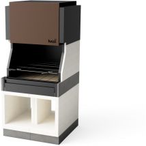 Maestro Ferretero - tuozi - Barbecue fixe pour bois et charbon modèle kitaway La Valenciana (Gris/Blanc - 100 x 100 x 220 cm) ref: T01091 - Parfait