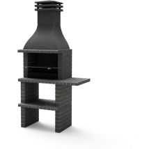 Maestro Ferretero - movelar - Barbecue préfabriqué à bois et charbon de bois Modèle bbq taos plus avec 1 avec support latéral court (Gris foncé - 110