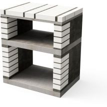 Movelar - Caballete lateral del módulo Lima para Barbacoa de Obra Prefabricada (Gris, blanco - 74 x 53 x 53 cm) - Uso en Exteriores