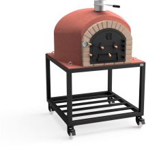 Four à Bois d'Extérieur en Pierre vesuvius (Bordeaux - 100 x 100 x 157 cm) – Four à Bois Isolé, Idéal pour Pains et Grillades - Movelar