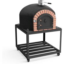 Four à Bois d'Extérieur en Pierre gran canária (Noir - 100 x 100 x 170 cm) – Four Réfractaire Isolé, Idéal pour Cuisson au Feu de Bois - Movelar