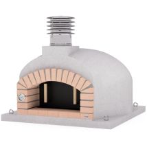 Movelar - Four à Bois d'Extérieur en Pierre olympus mons (Blanc - 130 x 130 x 82 cm) – Four Réfractaire Idéal pour Cuisson au Feu de Bois
