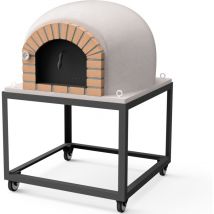 Four à Bois d'Extérieur en Pierre stromboli (Blanc - 120 x 120 x 165 cm) – Four Réfractaire Isolé, Idéal pour Cuisson au Feu de Bois - Movelar