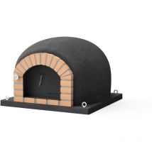 Movelar - Four à Bois d'Extérieur en Pierre Modèle stromboli (Noir - 80 x 80 x 72 cm) – Four Traditionnel pour Jardin et Terrasse