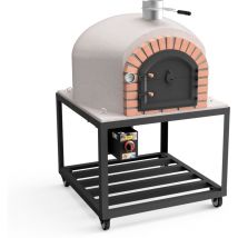Maestro Ferretero - movelar - Horno de Leña Exterior de Obra gran canária (Blanco - 120 x 120 x 170 cm) – Horno de obra aislado con corcho y 3 mantas