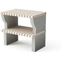 Tréteau latéral module Bailen Plus pour Barbecue en Béton Préfabriqué (Beige, Gris - 86,5 x 58 x 58 cm) - Usage Extérieur - Movelar