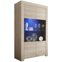 Homemania - Vitrina de 2 puertas de vidrio sin iluminación H186 cm - Firenze