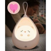 Moxtoyu Süßes Katzen-Nachtlicht für Kinder, Baby-Nachtlicht mit Sensor, wiederaufladbares Kinder-Nachtlicht mit Haken, warmweißes LED-Nachtlicht