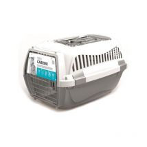 M Pets - mpets Cage de transport - Pour chien - m - Gris et blanc
