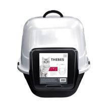 M Pets - Mpets Maison De Toilette Thebes - 62x53x58 Cm - Noir Et Blanc - Pour Chat