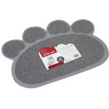Mpets Tapis sortie maison de toilette Paw - Pour chat - 60x45cm - Gris