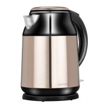 MCZ-91M Bouilloire Électrique de 1,7 Litre, Acier Inoxydable sans bpa, Résistance Cachée 2000W Noir/Argent - MPM