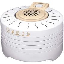 MSG-03 Essiccatore Alimentare, 4 Vassoi Senza bpa di 28 cm, Disidratatore Elettrico per Alimenti, Frutta, Funghi e Verdura, 250W, Bianco, 0 Decibel,