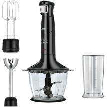 MBL-29/C Set Mixeur Plongeant Hachoir Multi-usages, Fouet, Vitesse Ajust acier inoxydable 1200W Noir - MPM