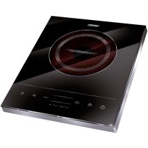 MPM - MKE-06 Placa Vitrocerámica Inducción Portátil, 10 Niveles Potencia, Temporizador, Programable, Control Táctil 1800W Negro