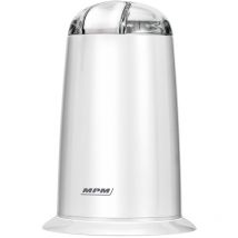 MPM - MMK-07 Moulin à Café Électrique, Graines et Noix, Double Lame Acier, Broyage 40 g/min 140W Blanc