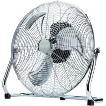 MPM - MWP-04 Ventilateur de sol industriel corps métallique, 3 pales métalliques 35cm 60W Argent