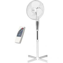 MPM - MWP-19 Ventilateur à pied pivotant, 42 cm, réglable en hauteur, minuterie de 7,5 heures 50W Blanc