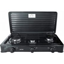 MPM - KN-03/1KB Gazinière portable pour camping 3 bruleurs noir Noir