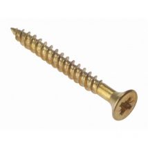 Securit - S8166 Twin Thread Woodscrews Countersunk Electro Brass 3.5 x 16mm Card of 34