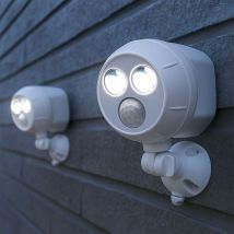 Applique Murale Led Extérieure Sans Fil – Détecteur De Mouvement – Ip66 Étanche – 400 Lumens Blanc Froid – Lot De 2 – Dimensions 9,5x11,5x16,5 Cm – Mr