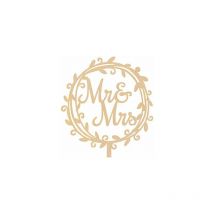 Mr mrs Cake Topper Cupcake Toppers en bois pour fiançailles, anniversaire, décoration de gâteau de mariage (guirlande) Fei Yu