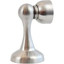 MS011 Magnetischer Türstopper in Edelstahloptik – Türstopper mit Boden- und Wandmontage-Hardware – Magnetischer Türblock – 4,9 x 5,8 x 8,3 cm