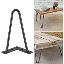 4 Pièces Pieds de Table en Métal - Épaisseur de 10 mm, Noir (8')