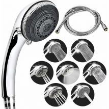 Pommeau de douche universel réglable - 7 modes - Installation facile - 150 cm de tuyau