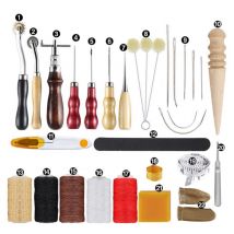 Msbd - Ensemble d'Outils en Cuir - 30 Pièces pour Chaussures, Sacs, Ceintures, Couture en Cuir