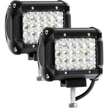 Phare de Travail LED 12V 144W 4'' Projecteur LED Voiture Etanche IP67 Spot Flood Feux Antibrouillard LED 10,500lm Feux de Travail pour Camion