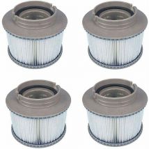 Ersatzfilterkartuschen für alle Whirlpool-Spa-Schwimmbadmodelle, Filterkartuschen mit Netz für Bubble Spas (4 Stück) - Mspa