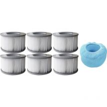 6pcs 90 Pleats Filter Cartridge and 1 Mesh Cover - B0303606