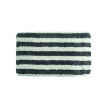 Alfombra de baño de microfibra 50x80cm Línea Blanca y Gris MSV