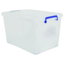 Boite de rangement avec roulettes Blanc Transparent 50L MSV