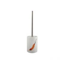 MSV - Brosse wc avec support Céramique india Blanc & Orange