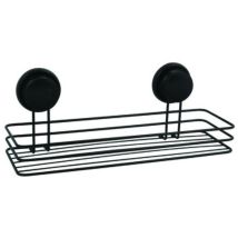 MSV - Etagère de douche à ventouses Acier Noir mat