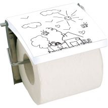 Portarotolo 'Jardin D'enfants' in acciaio inossidabile e mdf MSV 13 x 15 x 11,5 cm