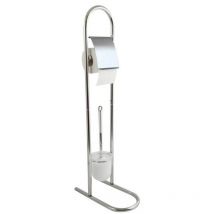 Combiné Wc en Acier Chromé Gris MSV