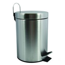 Papelera con pedal de acero inoxidable 3L Acero inoxidable satinado MSV