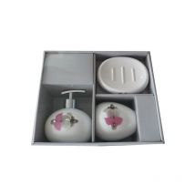 Ensemble 3 accessoires de salle de bain Céramique java borneo Blanc MSV