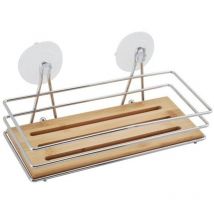 Etagère de douche à ventouses Bambou & Chromé MSV