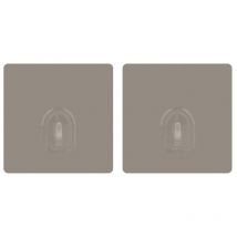 Lot de 2 Crochets adhésifs mural repositionnables Taupe MSV