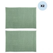 Lot de 2 tapis de bain chenille 40x60 Vert Basil