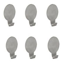 Lot de 6 Crochets adhésifs mural Inox MSV