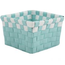 Panier de rangement 10x10x7,5cm Vert Pastel & Blanc MSV
