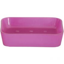Portasapone in poliestere/gomma in rosa 11,8 x 8,8 z 2,7 cm - MSV