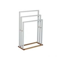 Porte Serviettes Bambou & mdf Blanc MSV